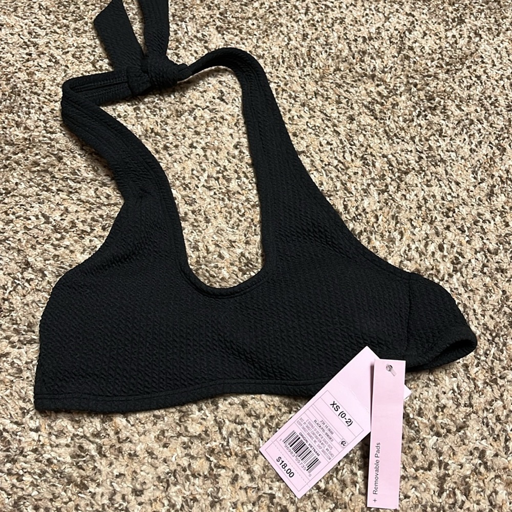 NEW! Wild fable black halter textured bikini top size XS 0-2